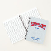 Blue + Red Faux Glitter BRIDESMAID Bachelorette Notizblock (Innenseite)