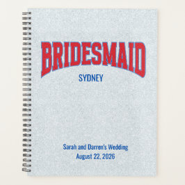 Blue + Red Faux Glitter BRIDESMAID Bachelorette Planer