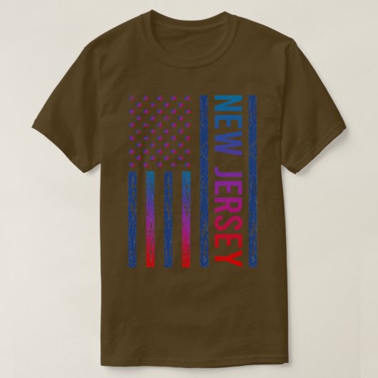 Blue Red Flag New Jersey T-Shirt (Design vorne)