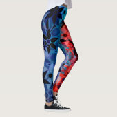 Blue Red Floral Leggings (Rechts)