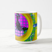 Blue Red Flugzeug Gold Rings Geometric Kaffeetasse (VorderseiteRechts)