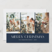 Blue Red Folk Botanical Frohe Weihnachten (Vorderseite)