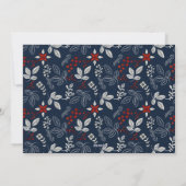 Blue Red Folk Botanical Frohe Weihnachten (Rückseite)