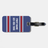 Blue Red Football Jersey Individuelle Name Number Gepäckanhänger (Rückseite horizontal)