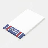 Blue Red Football Jersey Individuelle Name Number Post-it Klebezettel (angewinkelt)