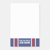 Blue Red Football Jersey Individuelle Name Number Post-it Klebezettel (Vorderseite)