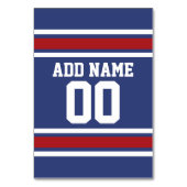 Blue Red Football Jersey Individuelle Name Number Tischnummer (Rückseite)