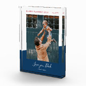 Blue & Red | Foto-Geschenk des modernen Vaters Fotoblock (Rechts)