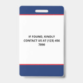 Blue Red Foto & Logo Press ID Ausweis (Rückseite)