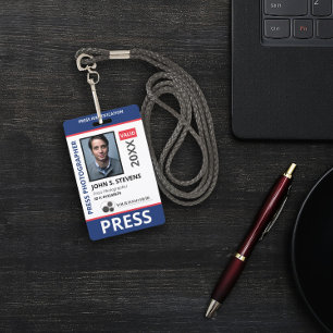Blue Red Foto & Logo Press ID Ausweis