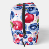 Blue Red Fruit Food Pattern Berry Cherry Waschbeutel (Rechts)