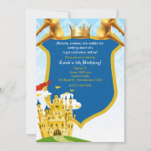 Blue Red Gold Royal Prince Burg Geburtstagsparty Einladung (Vorderseite)