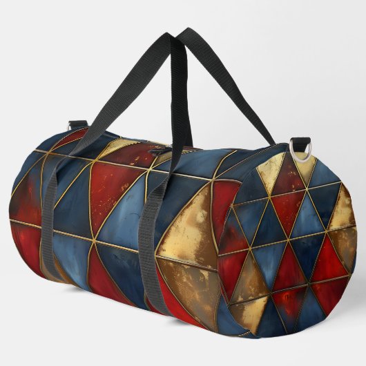 BLUE RED GOLD TRIANGLE PATTERS DUFFLE BAG (Linke Ecke)