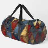 BLUE RED GOLD TRIANGLE PATTERS DUFFLE BAG (Rechte Ecke)