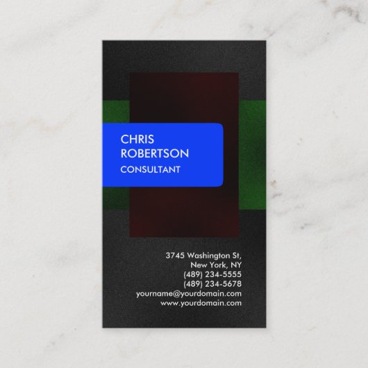 Blue Red Green Gray Attraktive Business Card Visitenkarte (Vorderseite)
