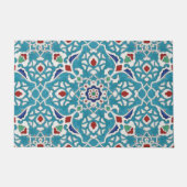 Blue Red Green White Azulejo Pattern Fußmatte (Vorderseite)