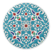 Blue Red Green White Azulejo Pattern Keramikknauf (Vorderseite)