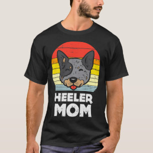 Blue Red Heeler Mama Retro Animal Pet Hunde Wo T-Shirt