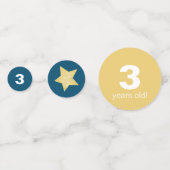 Blue Red Hot Air Ballon Stars Kinder glücklich Geb Konfetti (Rückseiten)