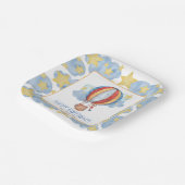 Blue Red Hot Air Ballon Stars Kinder glücklich Geb Pappteller (Gewinkelt)