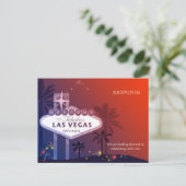 Blue & Red Las Vegas Wedding RSVP Einladungspostkarte (Stehend Vorderseite)