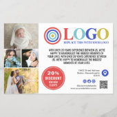 Blue Red Logo Photos Promo Small Business Flyer (Hinten)