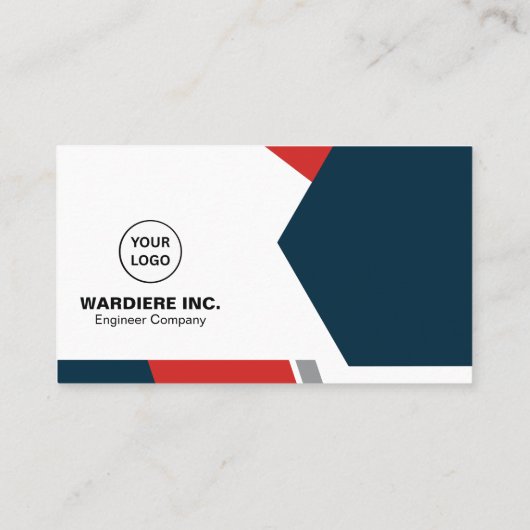 Blue Red Modern Custom   Visitenkarte (Rückseite)