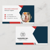 Blue Red Modern Custom Visitenkarte (Vorne/Hinten)