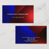 Blue Red Modern Einfache Schlichte Visitenkarte (Vorne/Hinten)