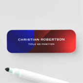 Blue Red Modern Simple Schlicht Business Namensschild (Beispiel)