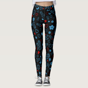 Blue/Red Multi..Diabetes Leggings