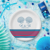 Blue Red Nautic Seashells Paper Teller (Party)
