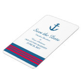 Blue Red Nautical Anchor Save the Date Magnet (Linke Seite)