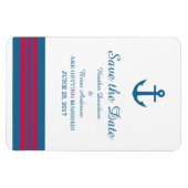 Blue Red Nautical Anchor Save the Date Magnet (Horizontal)