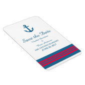 Blue Red Nautical Anchor Save the Date Magnet (Rechte Seite)