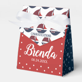 Blue & Red Nautical Baby Shower 3"w x 1.5"l x 3.25 Geschenkschachtel