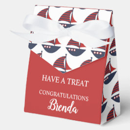 Blue & Red Nautical Baby Shower 4"w x 2"l x 5"h Geschenkschachtel