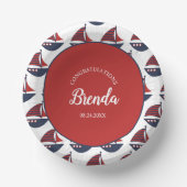 Blue & Red Nautical Baby Shower Pappteller (Vorderseite)