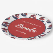 Blue & Red Nautical Baby Shower Pappteller (Schrägansicht)