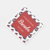 Blue & Red Nautical Baby Shower Serviette (Ecke)