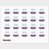 Blue Red Nautical Seashells Danke, Stickers (Blatt)
