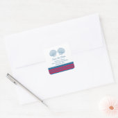 Blue Red Nautical Seashells Save the Date Quadratischer Aufkleber (Umschlag)