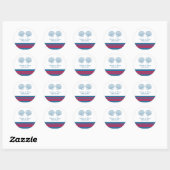 Blue Red Nautical Seashells Wedding Stickers (Blatt)