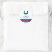 Blue Red Nautical Seepferd Wedding Stickers (Tasche)