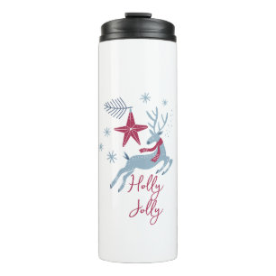 Blue Red Niedlich Simple Holiday Weihnachten Insul Thermosbecher