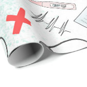 Blue Red Nurse Symbols Gift Geschenkpapier (Rolleneckpunkt)