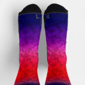 Blue-red Ombre Socken (Oben)