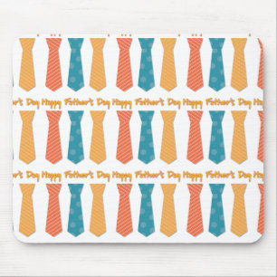 Blue Red Orange Stripes Krawatte Happy Vatertag Mousepad