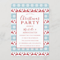 Blue & Red Pattern Office Work Christmas Party