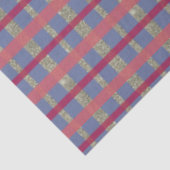 Blue Red Pink Gold Karierte Weihnachten Seidenpapier (Ausschnitt)